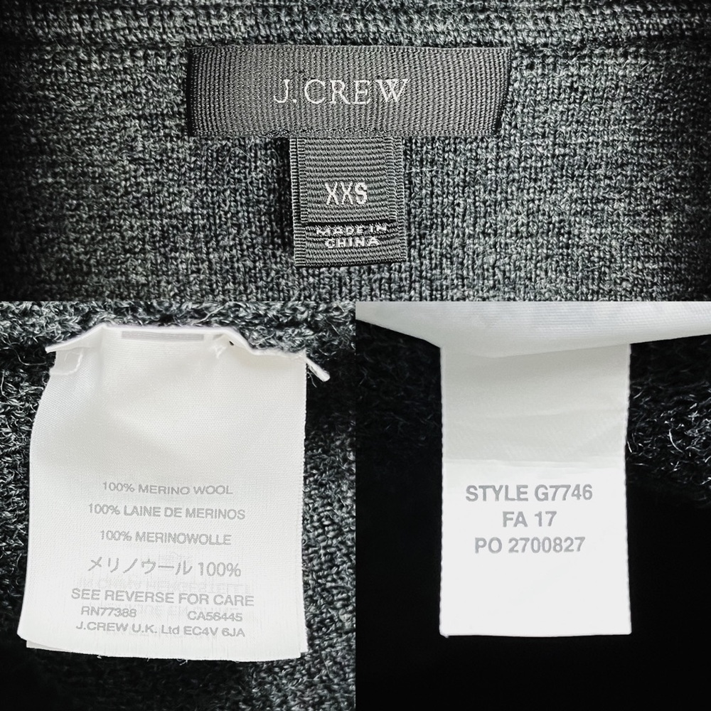 J. Crew Open-front Sweater Blazer Grey Dark
Gray Wool Cardigan Women's XXS - Picture 10 of 11